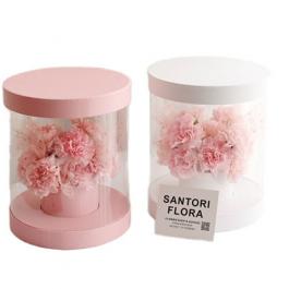 transparent PET cylinder flower gift box 