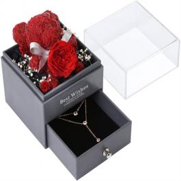Custom Drawer Flower Gift Box with PET Rigid 