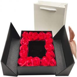 Black Double Door Open Gift Box with Bowknot