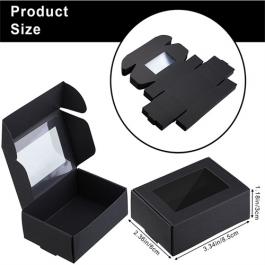 Black Card Mailer Packaging Box with PET Window