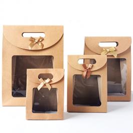  Kraft Cardboard Envelope Paper Bag with Window