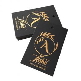 Black Cardboard Gold Hot Foil Hang Tag