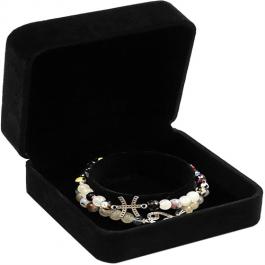 Luxury Black Velvet Rigid Bracelet Gift Box 