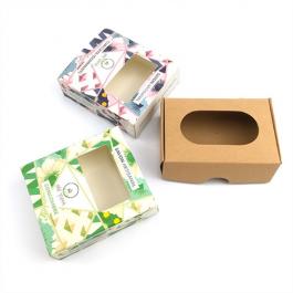  Custom Simple Design Paper Box with Window for Soap Packaging