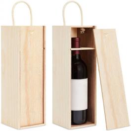 Custom Wooden Wine Gift Box with Handle