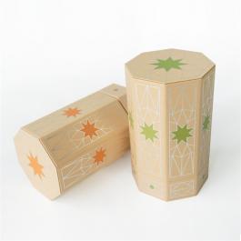Luxury Kraft Paper Printing Octagon Cylinder Tea Gift Box