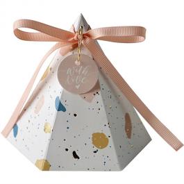 Luxury Custom Mini Cone Paper Box with Ribbon Handle