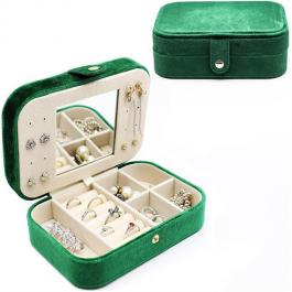 Luxury Green Velvet  Earring Gift Box with Button Closure