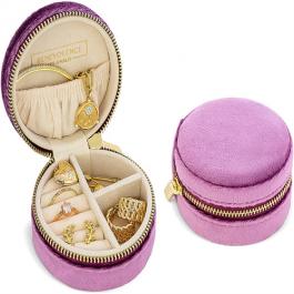 Luxury Design Velvet  Round Earring Gift Box with Metal Zip